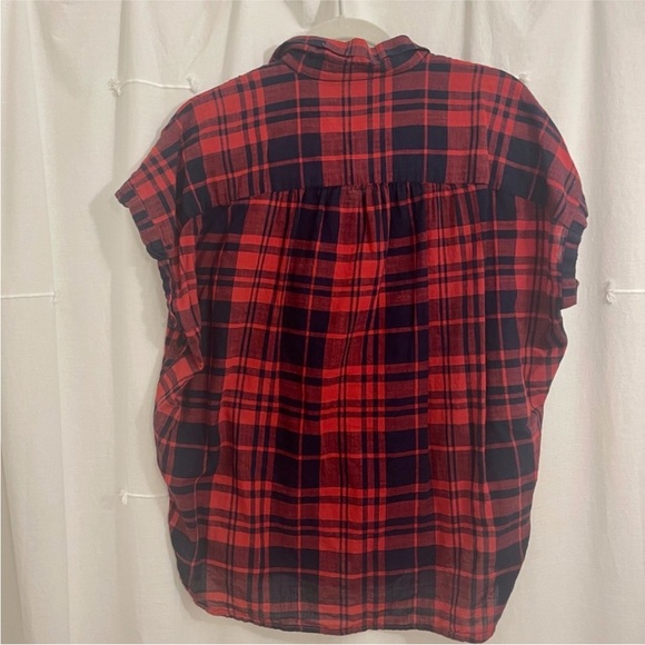 MADEWELL Central Shirt Bushwick Plaid Short Drop Sleeve Button-Down Shirt - Picture 7 of 8